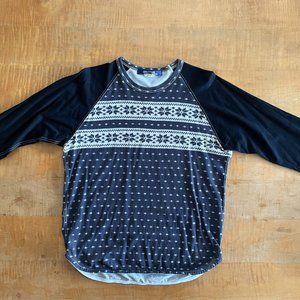 Junya Watanabe Comme des Garcons Man Fair Isle Print Raglan T-shirt - Medium